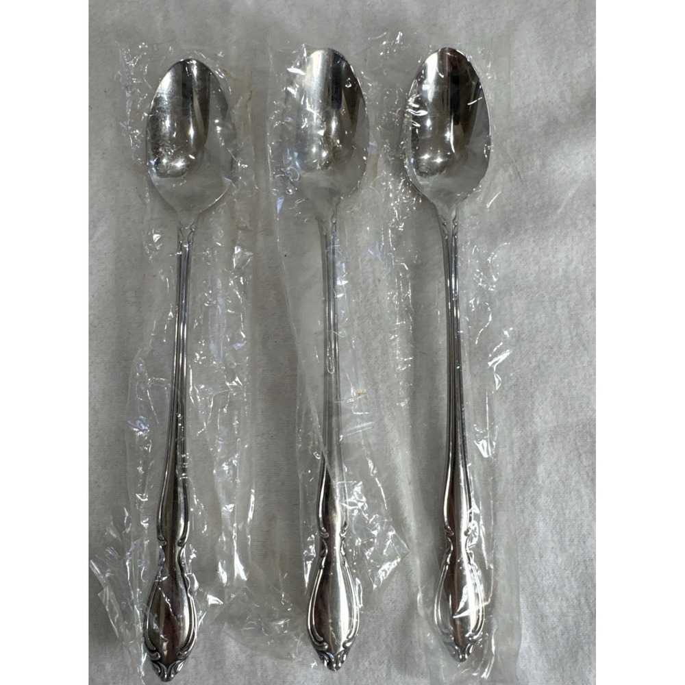 3 NEW ONEIDA Homestead / Admiration Retired Stainless Iced Tea Spoon Flatware